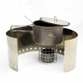 TOAKS Ultralight Titanium Alcohol Stove with 700ml Pot (CS-03)