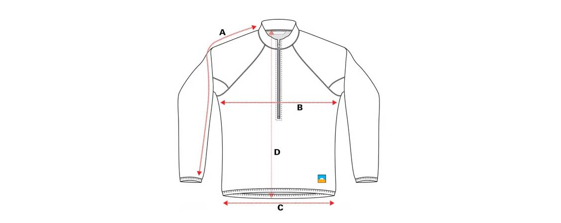 Senchi Designs Crewneck size chart