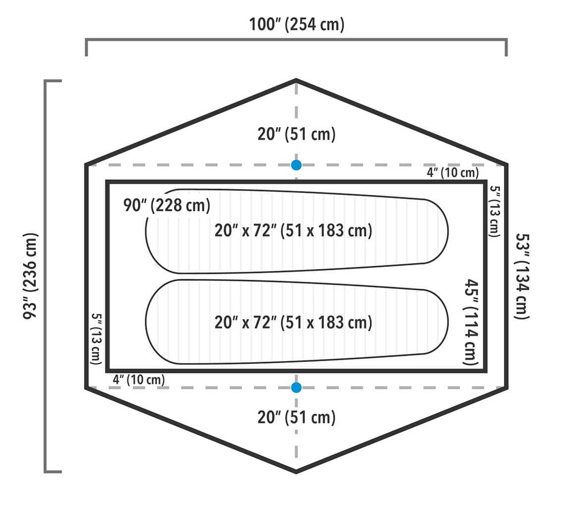 Zpacks Duplex Tent dimensions